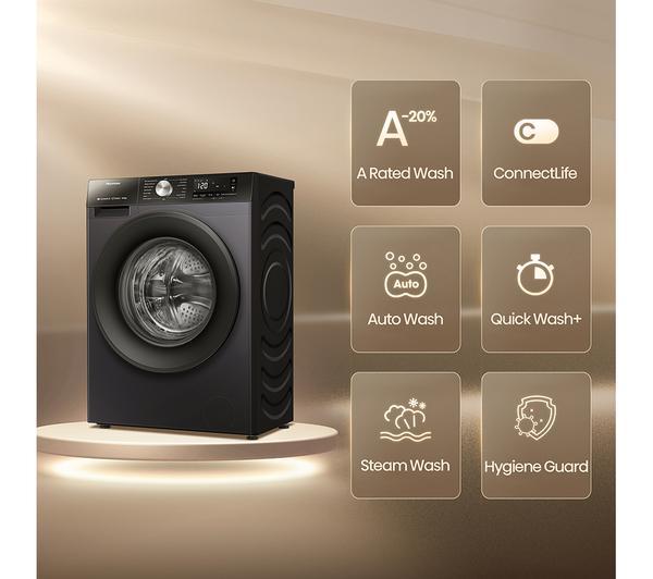 Lavadora Hisense 10kg negra 1400rpm (026368) OUTLET