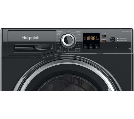 Lavadora Hotpoint 8kg negro 1400rpm NSWR846BS OUTLET