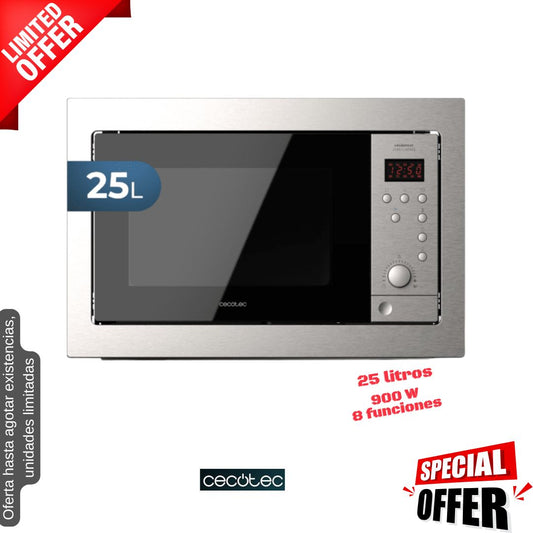 Microondas Cecotec 25lt inox integración 2500 STEEL OFERTA