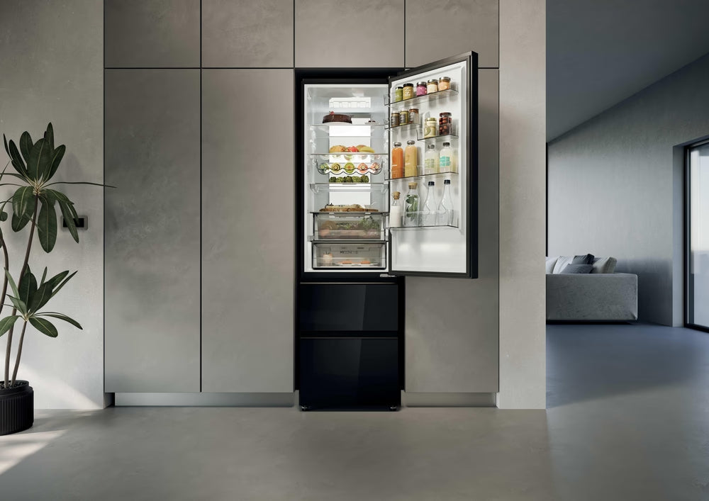 Frigorífico francés Haier cristal negro 205*60cm HTW7620DNGB OFERTA