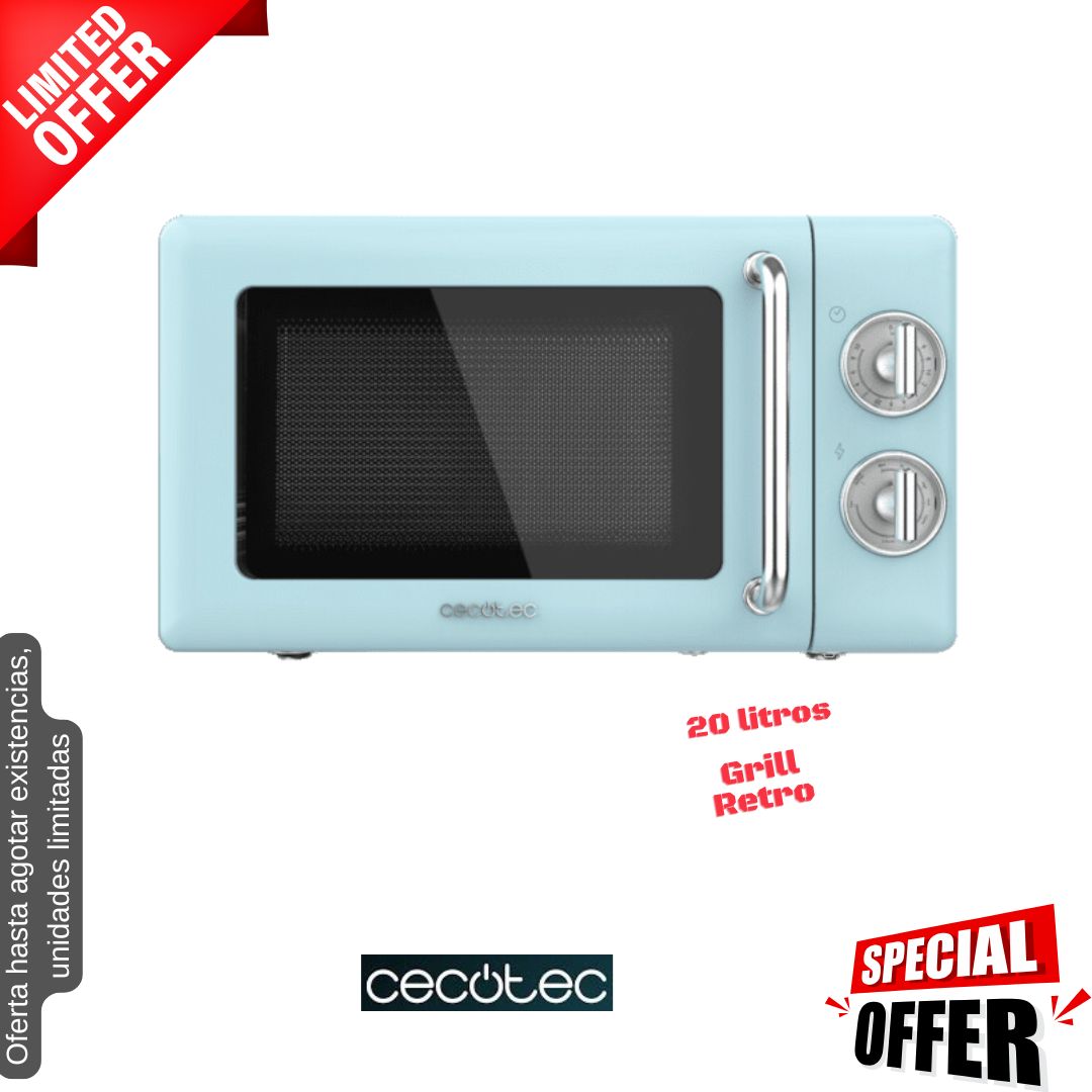 Microondas Cecotec 20lt retro azul grill 3110 OFERTA