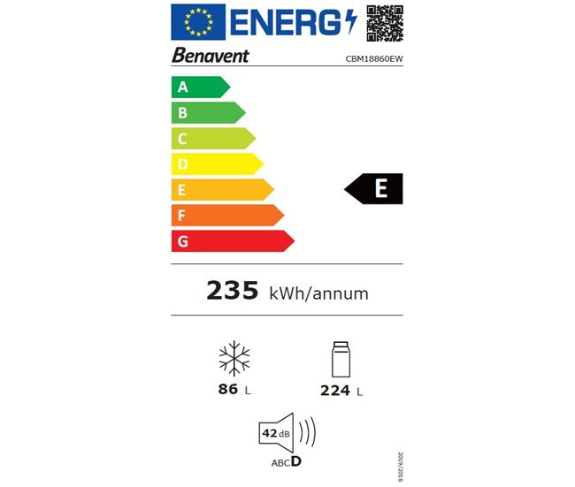 Frigorífico combi Benavent blanco 188*60cm CBM18860EW OFERTA