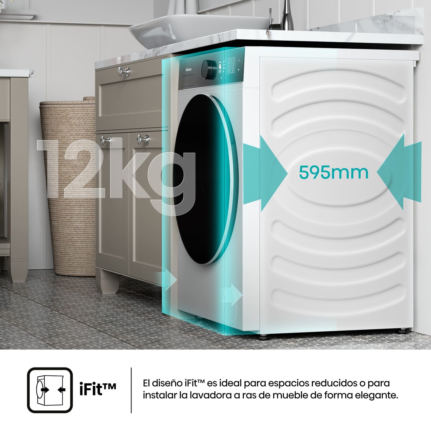 Lavadora Hisense 12kg blanca 1400rpm (026305) OUTLET