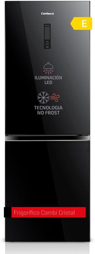 Frigorífico combi Corbero negro cristal 185*60cm CCHGL185NFN OFERTA