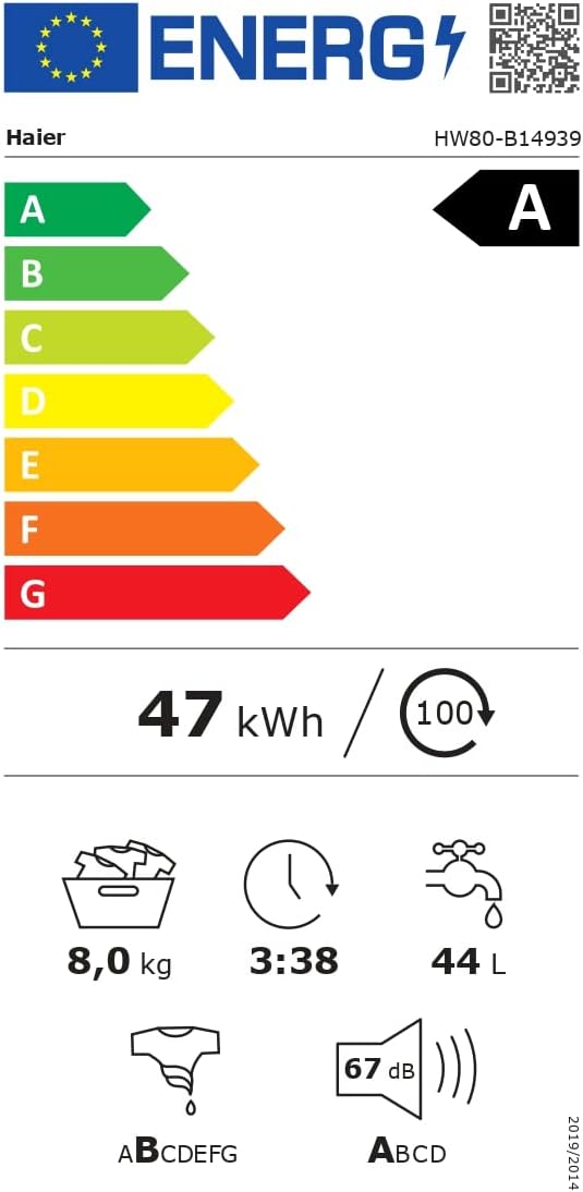 Lavadora Haier 8kg blanca 1400rpm HW80-B14939 OUTLET
