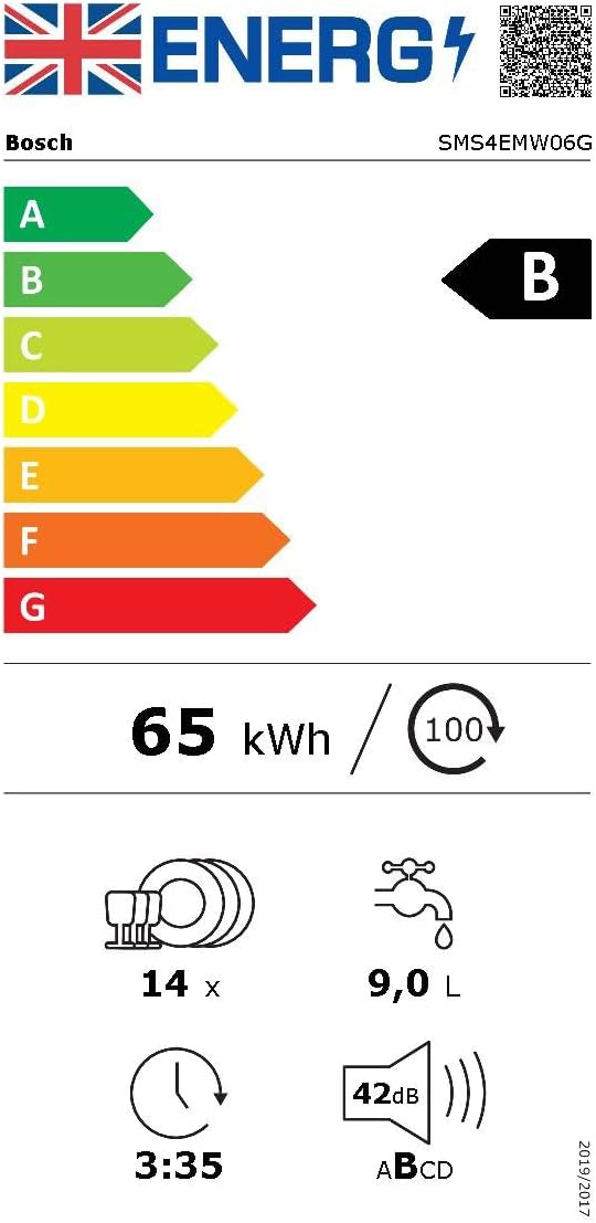 Lavavajillas Bosch blanco 60cm 14 servicios SMS4EMW06G OUTLET