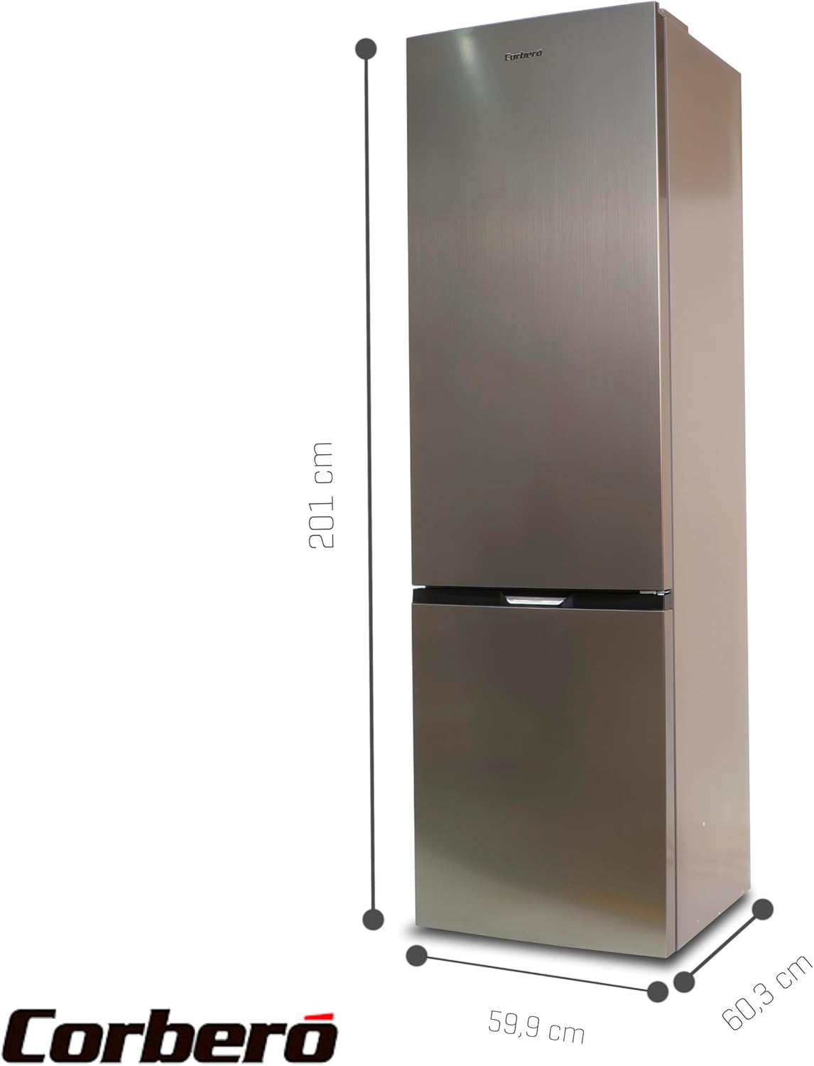 Frigorífico combi Corberó inox 201*60cm (026200) OFERTA