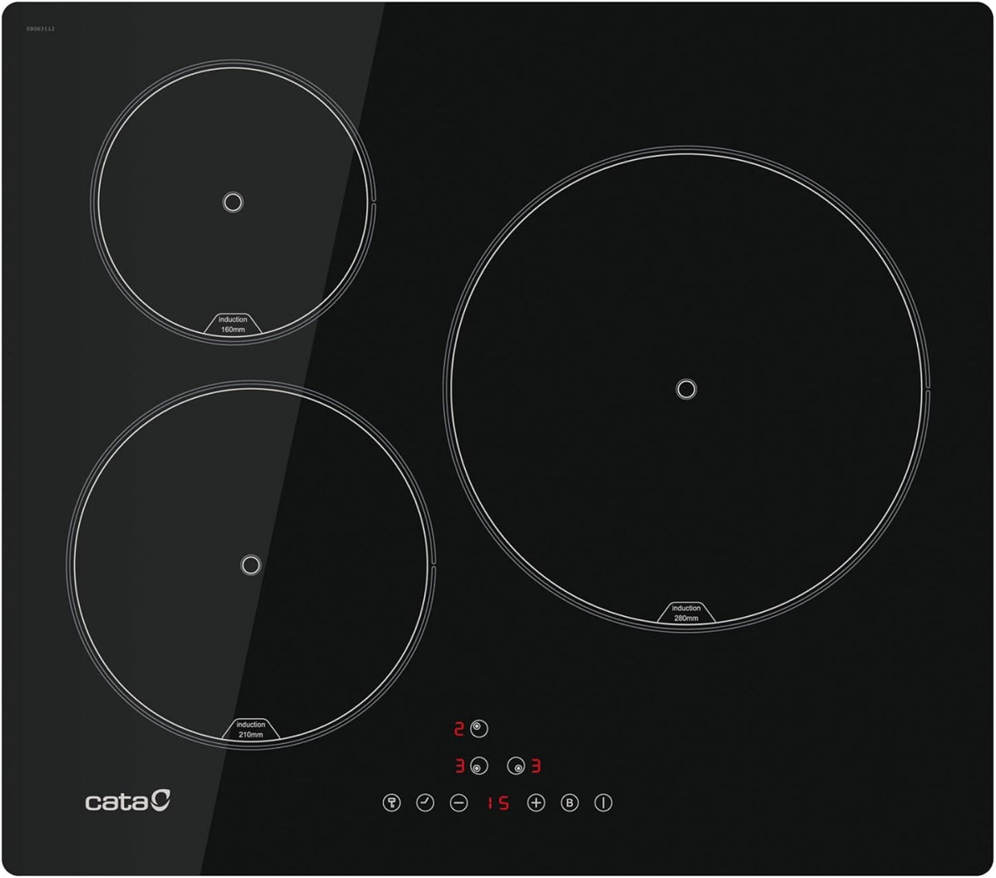 Placa  inducción Cata 3 fuegos IB6303E2BK OFERTA