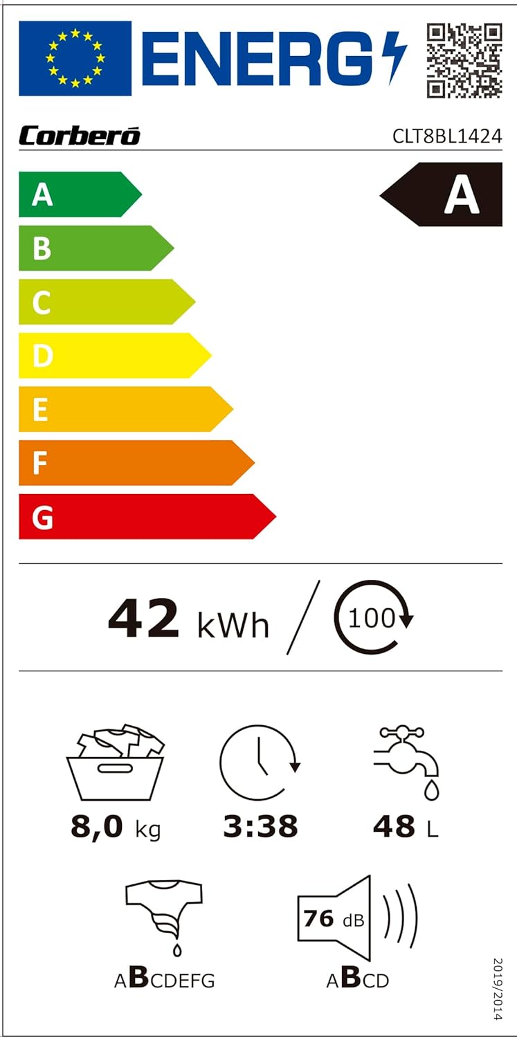 Lavadora Corberó 8kg blanca 1400rpm CLT8BL1424 OFERTA