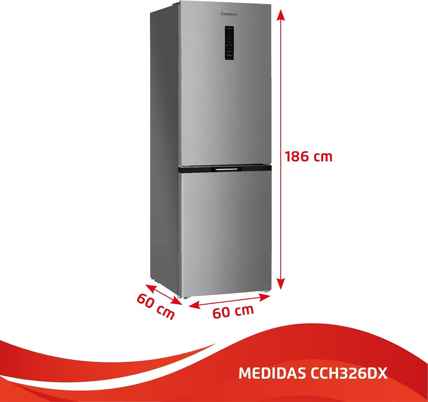 Frigorífico combi Corberó inox 186*60cm (026300) OFERTA