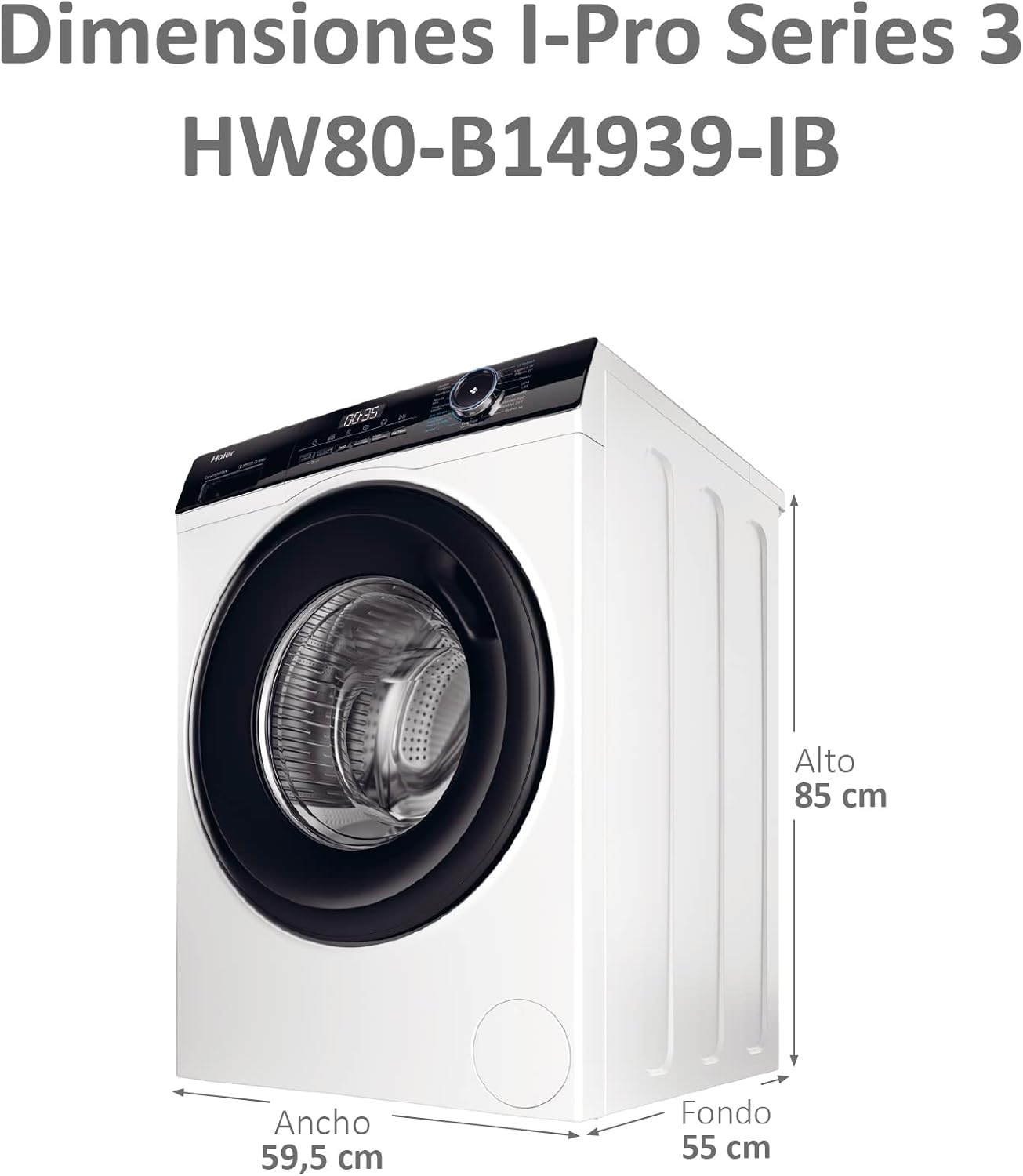 Lavadora Haier 8kg blanca 1400rpm HW80-B14939 OUTLET