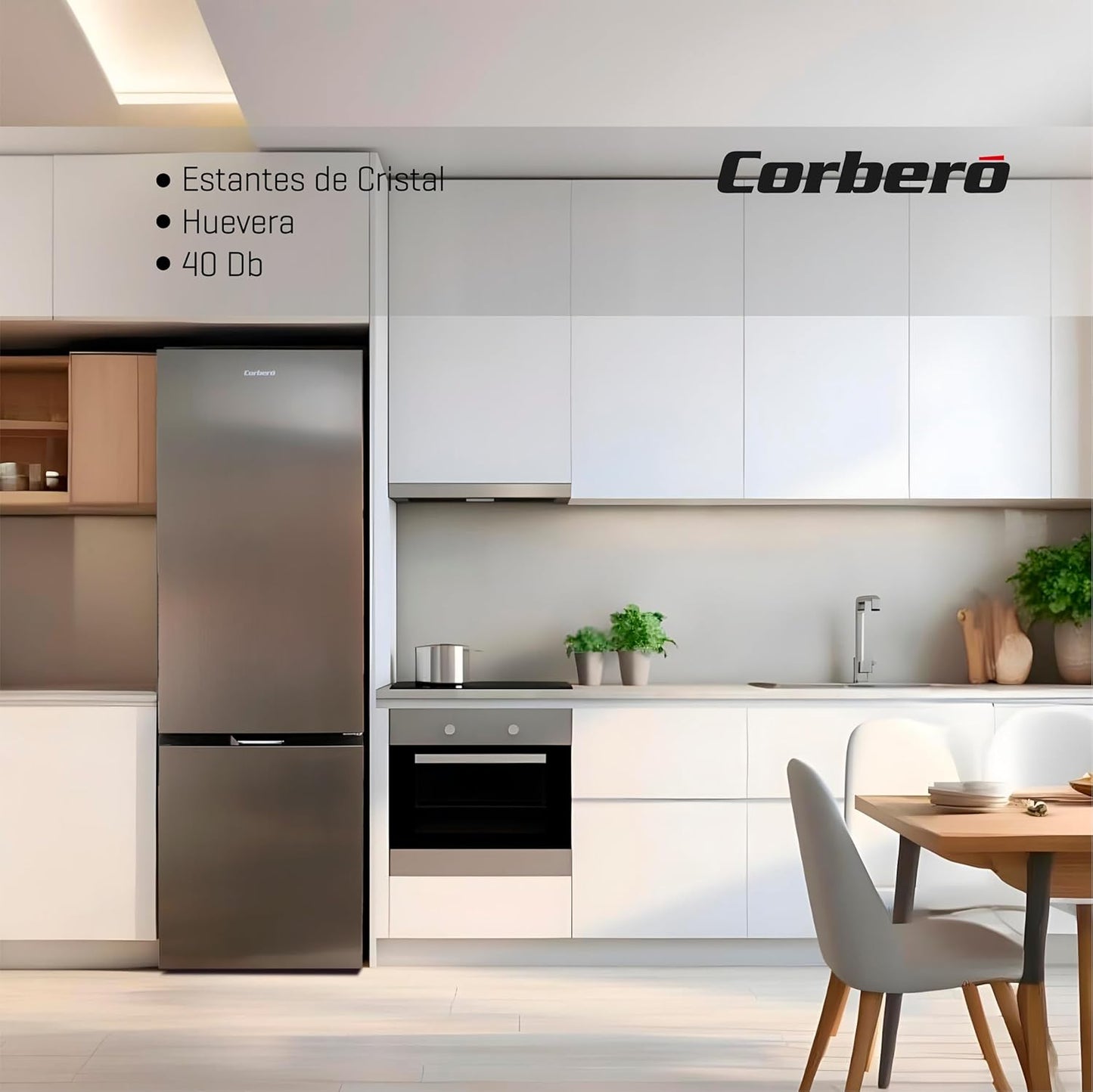 Frigorífico combi Corberó inox 201*60cm (026200) OFERTA