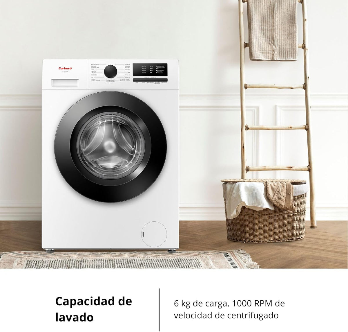 Lavadora Corberó 6kg blanca 1000rpm (026198) OFERTA