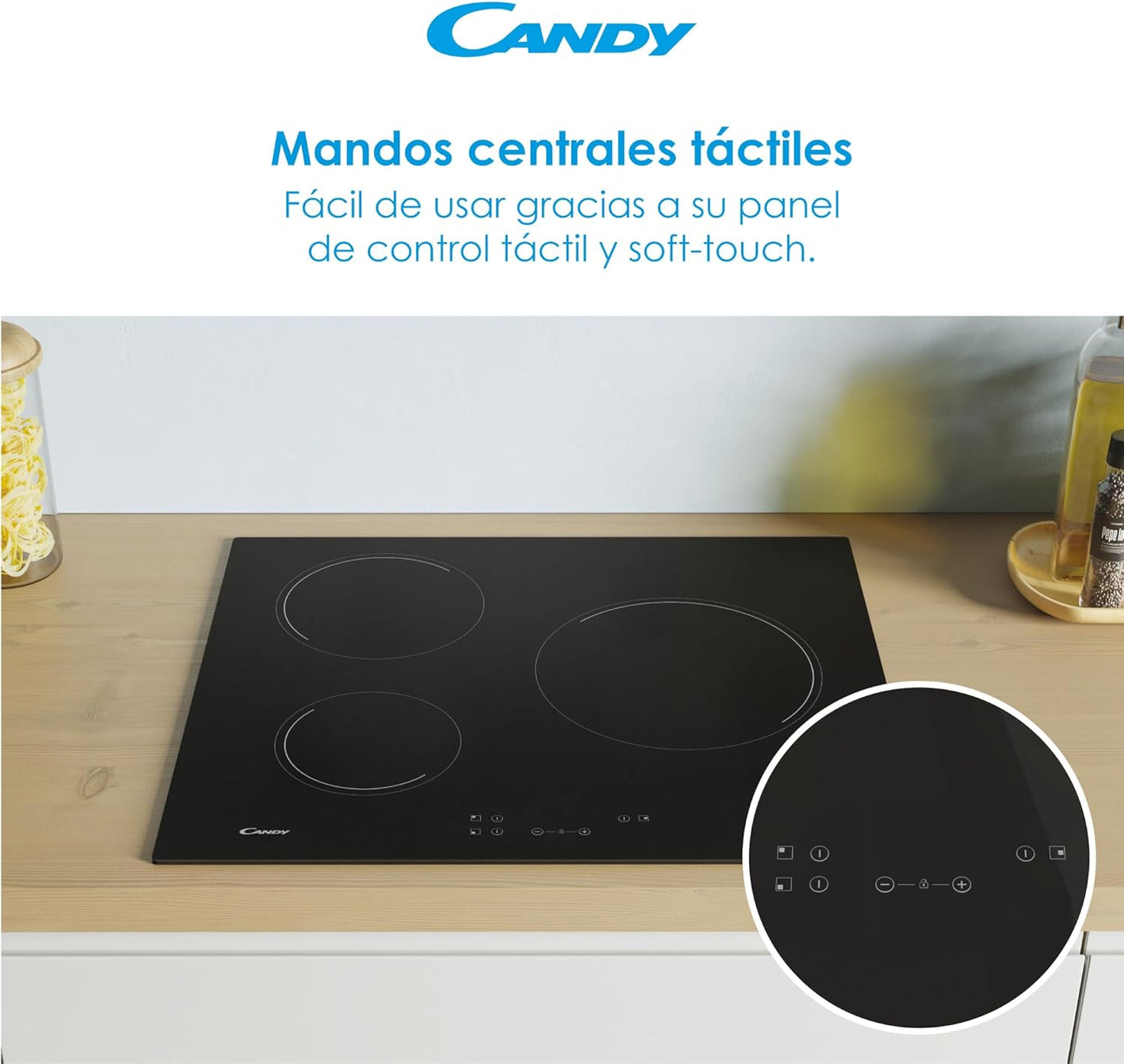 Placa vitrocerámica Candy 3 fuegos CH63CC/4U2 OFERTA