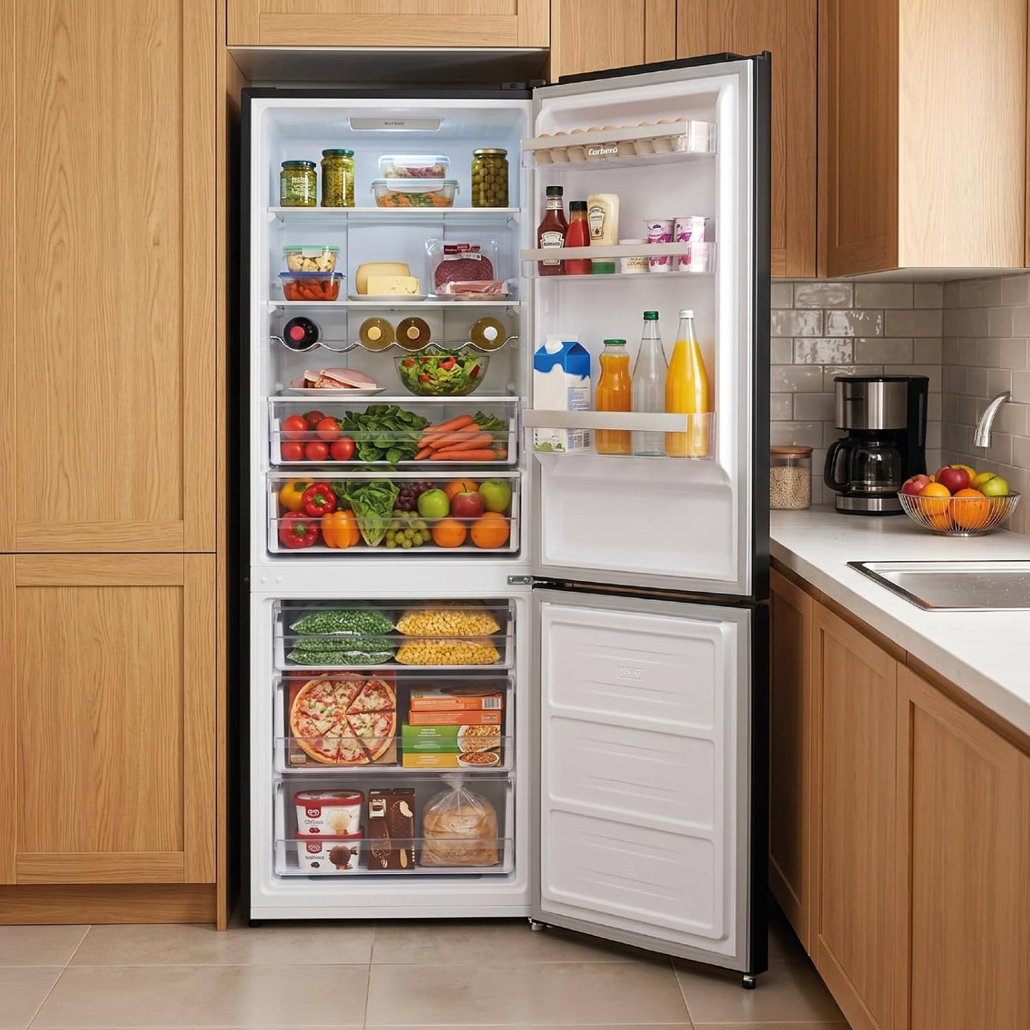 Frigorífico combi Corberó negro cristal 187*60cm (026331) OFERTA