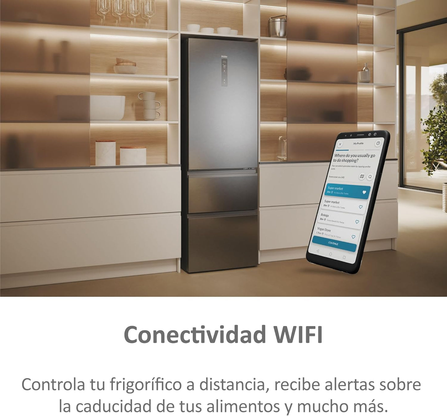 Frigorífico francés Haier inox 205*60cm HTW5620ENMG OFERTA