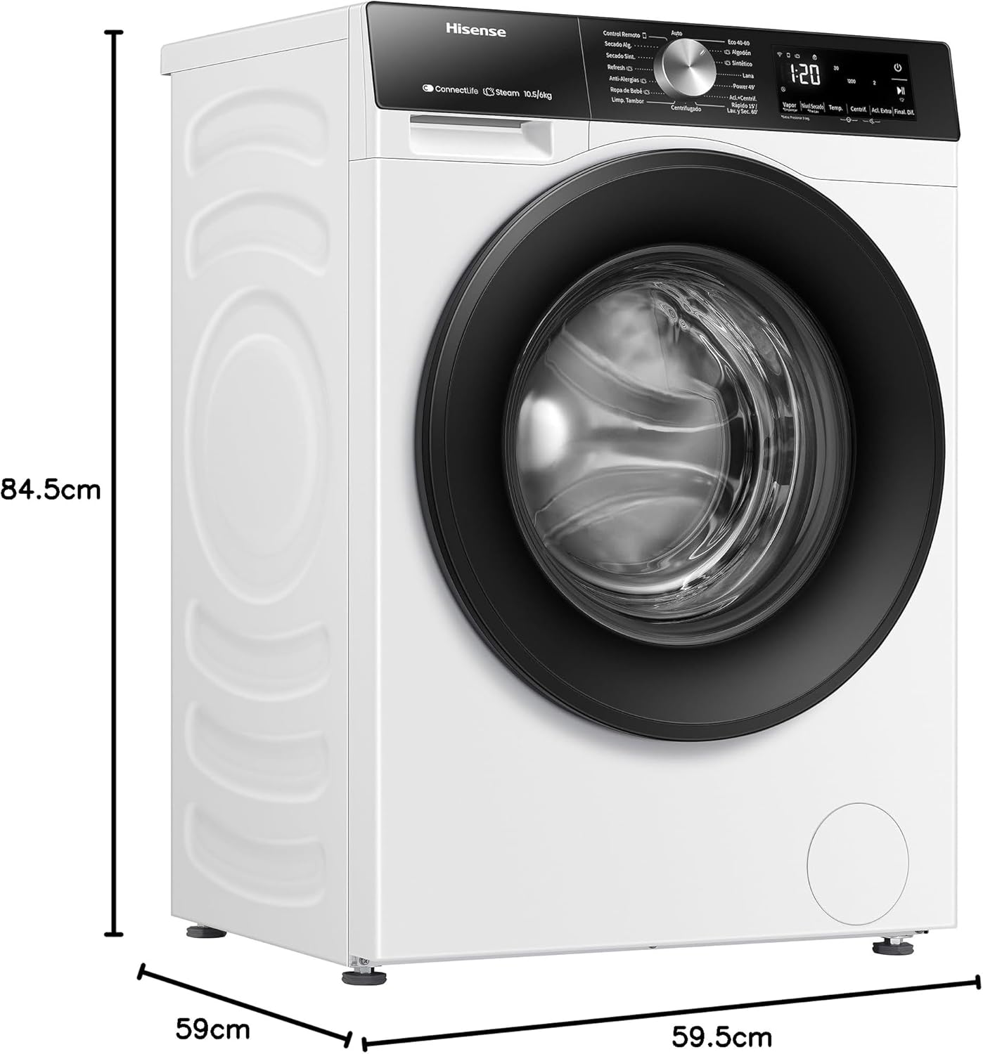 Lavasecadora Hisense 10.5/6kg blanca 1400rpm WD3S1043BW3 OUTLET