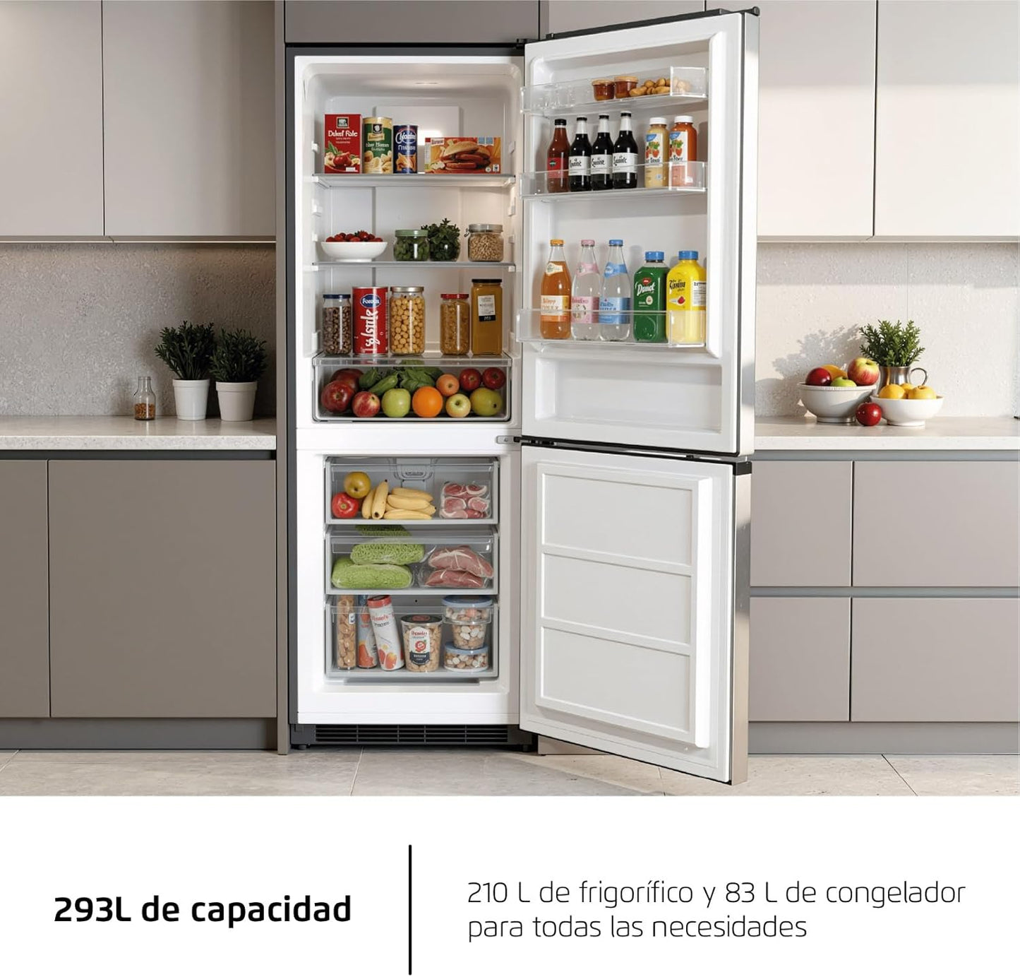 Frigorífico combi Corberó inox 186*60cm (026300) OFERTA