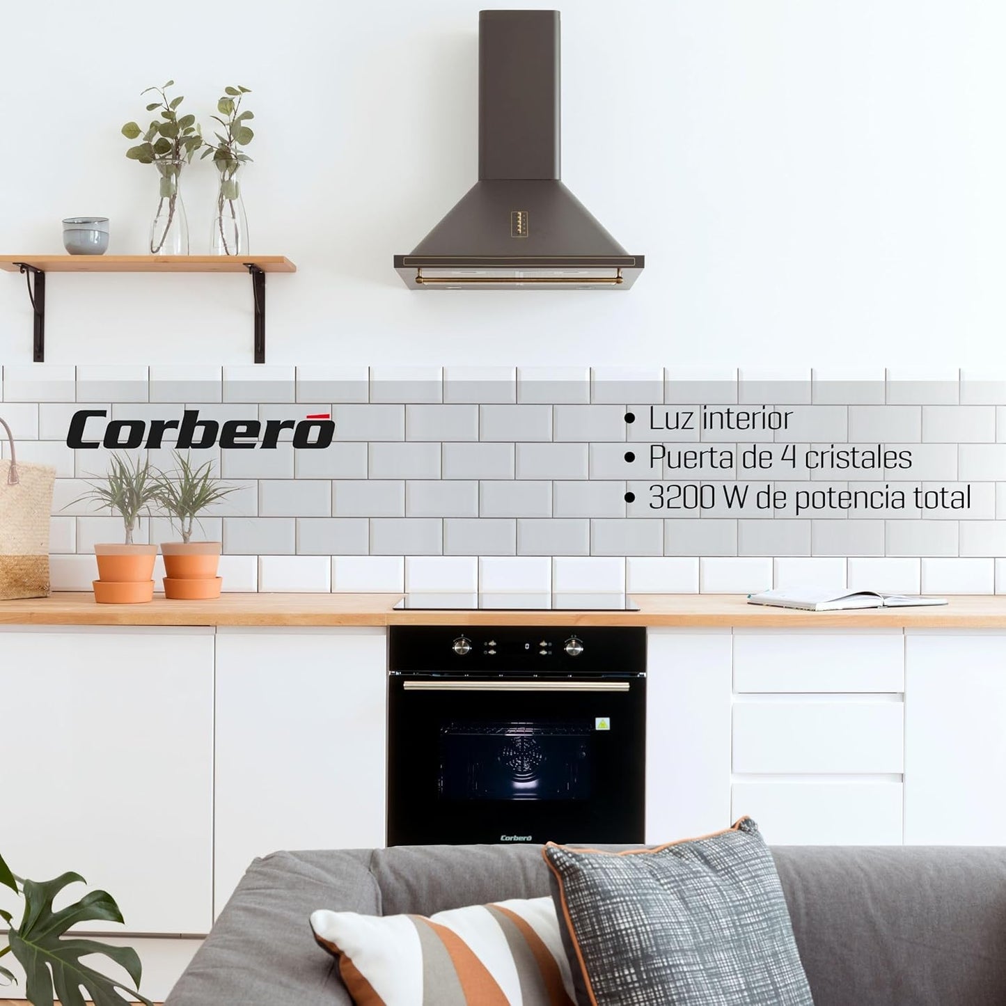 Horno Corberó negro pirolítico 65l (026139) OFERTA