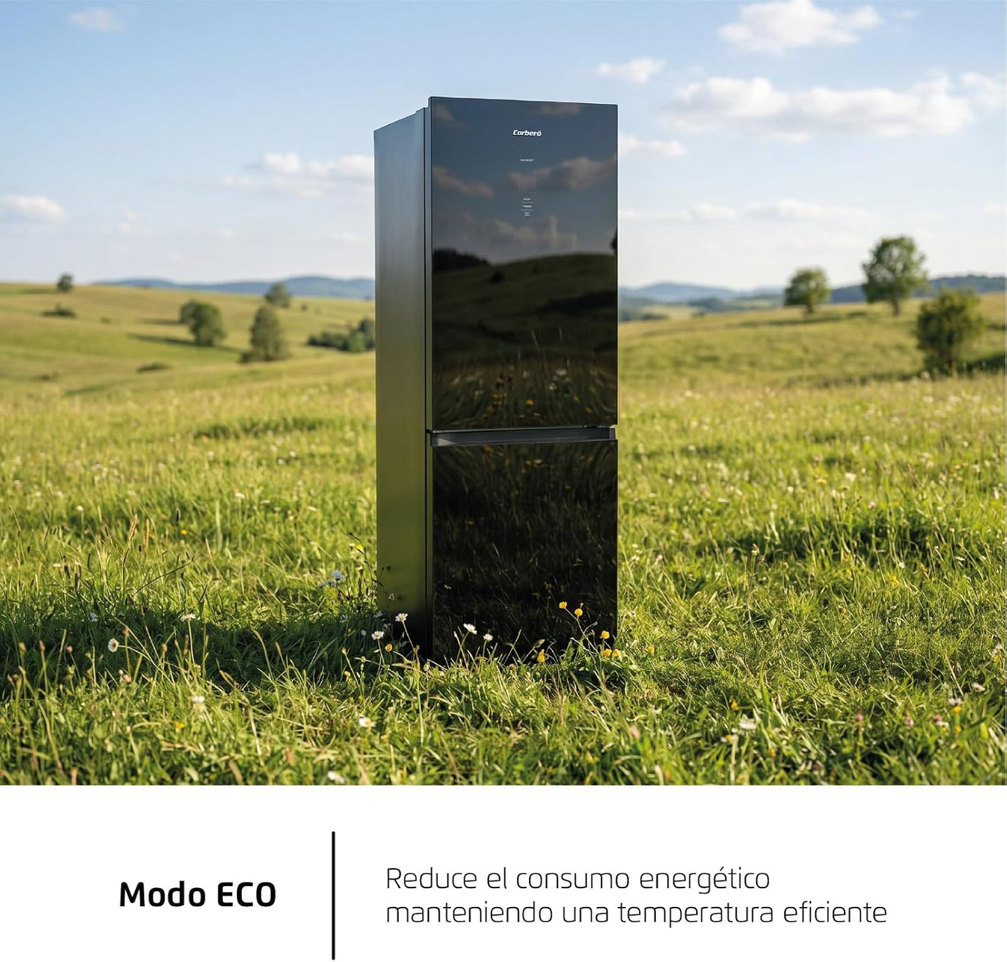 Frigorífico combi Corberó negro cristal 187*60cm (026331) OFERTA