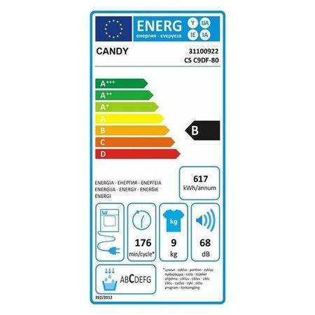 Secadora Candy 9kg condensación blanca CSC9DF-80 OUTLET