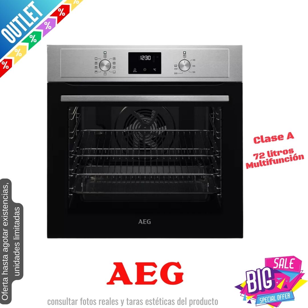 Horno AEG inox multifunción 72lt BEX335011M OUTLET