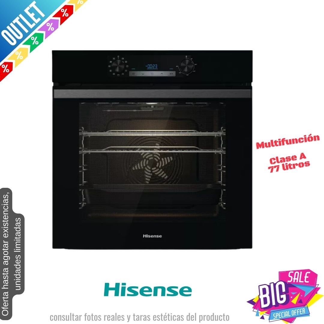 Horno Hisense negro multifunción 77lt BI62211CB OUTLET