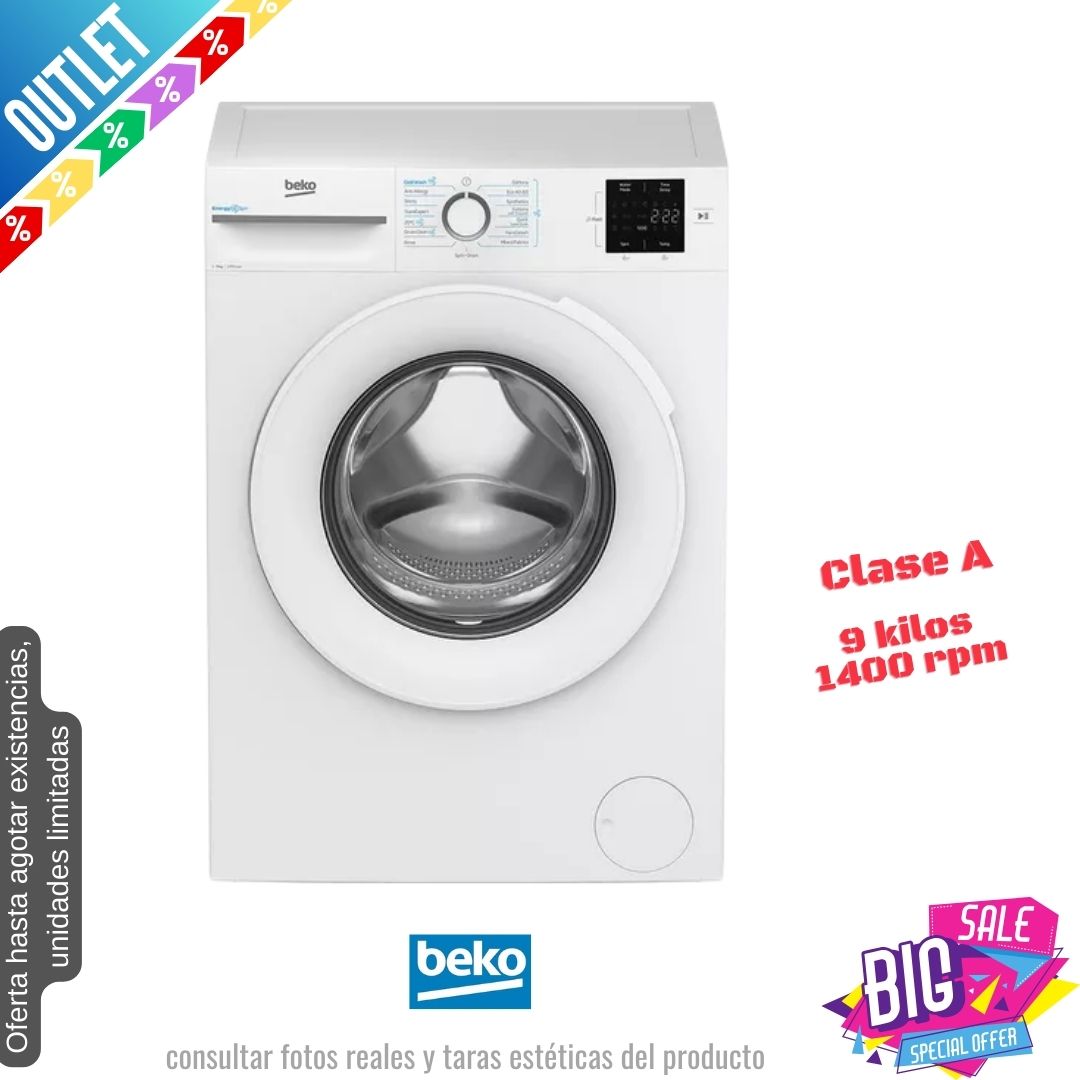 Lavadora Beko 9kg blanca 1400rpm (026287) OUTLET