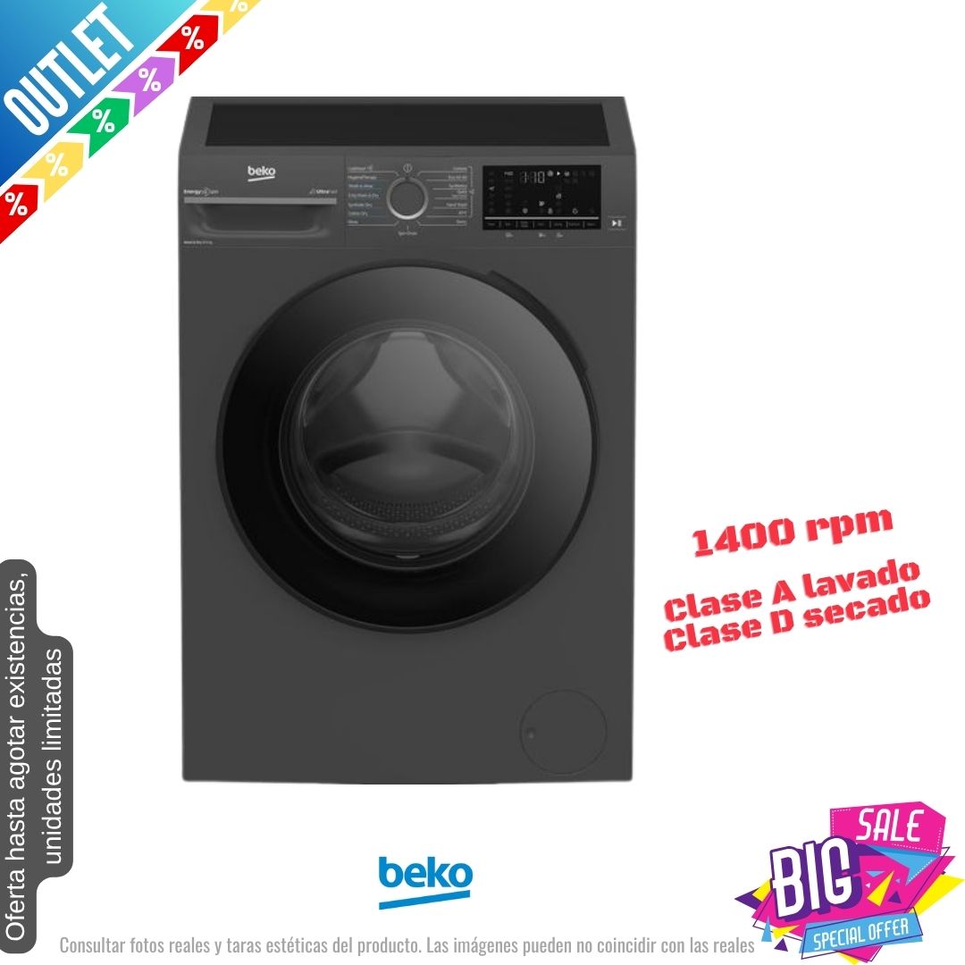 Lavasecadora Beko 9/6kg inox grafito 1400rpm (026253) OUTLET