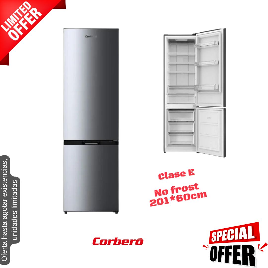 Frigorífico combi Corberó inox 201*60cm CCH200322NFX OFERTA