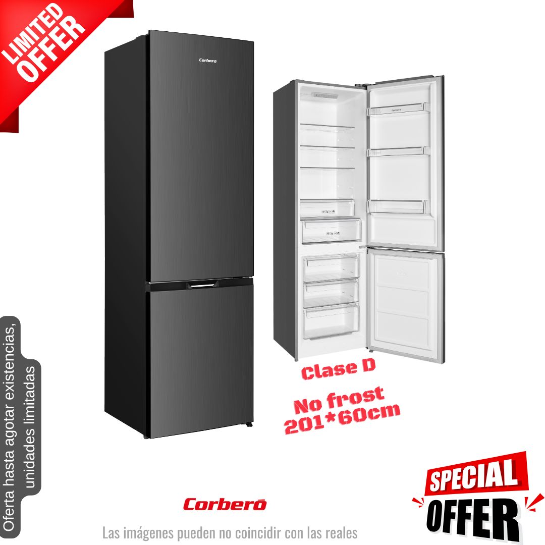 Frigorífico combi Corberó inox 201*60cm (026200) OFERTA