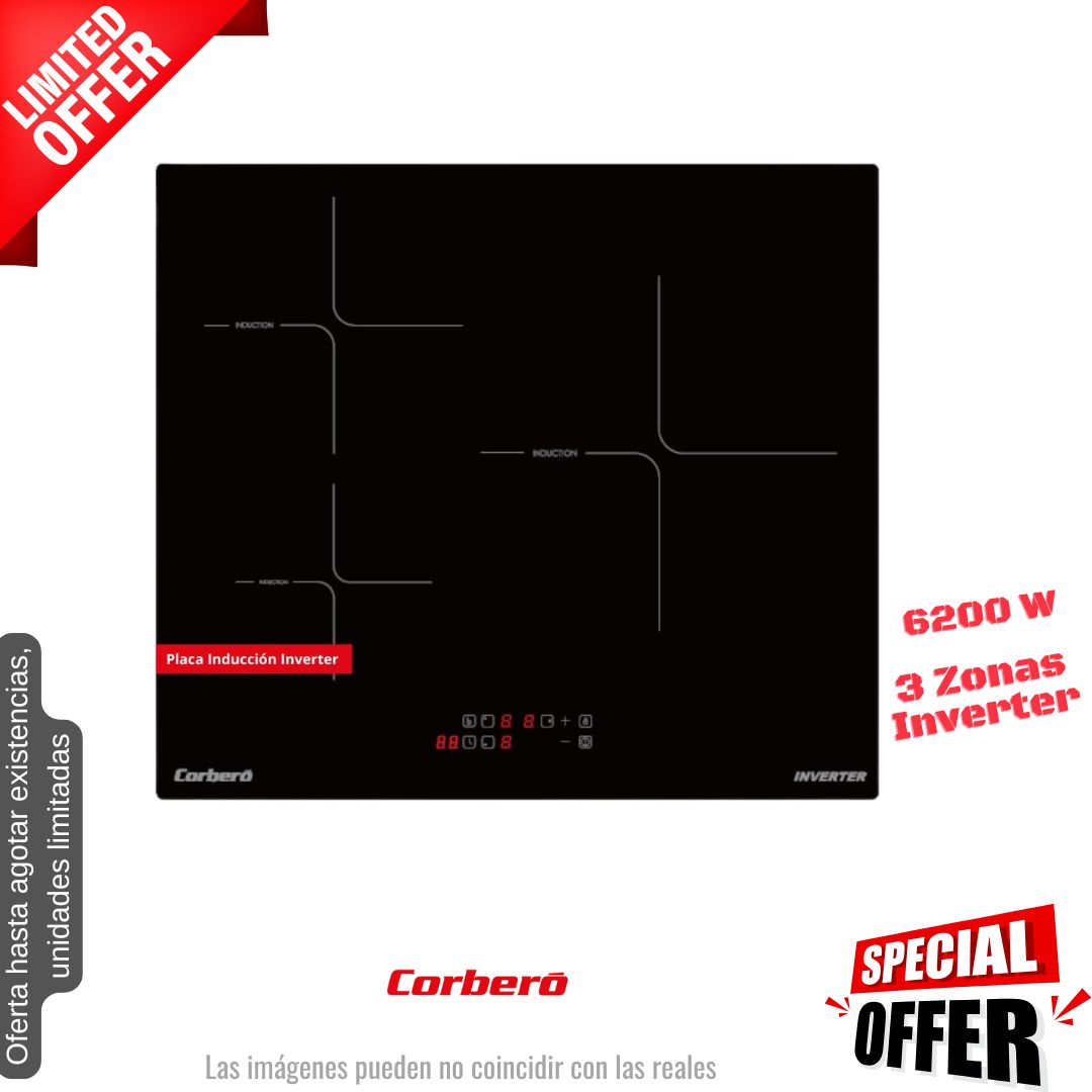Placa inducción Corberó 3 fuegos CCIM3362 OFERTA