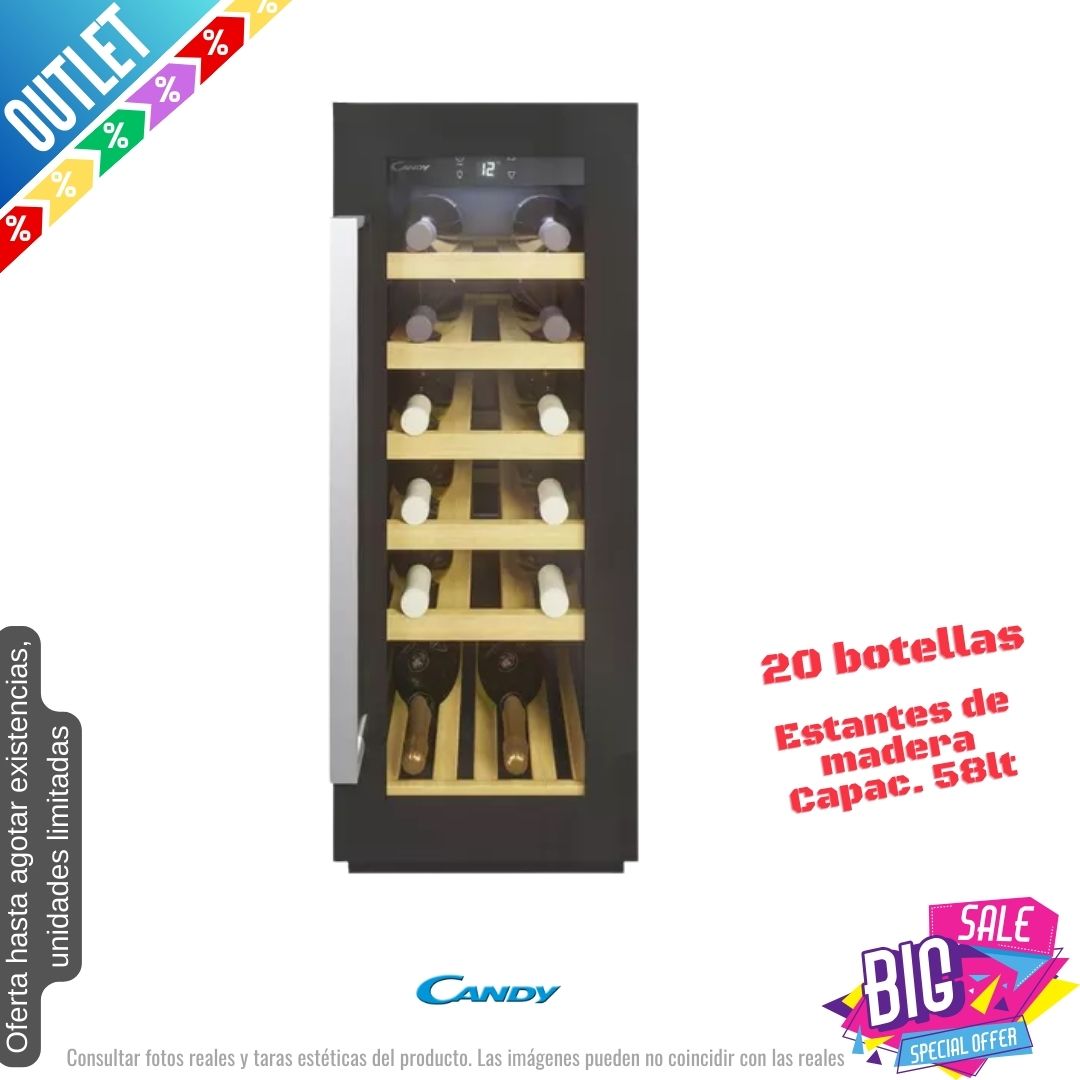 Vinoteca Candy negra 20 botellas CCVB30UK OUTLET