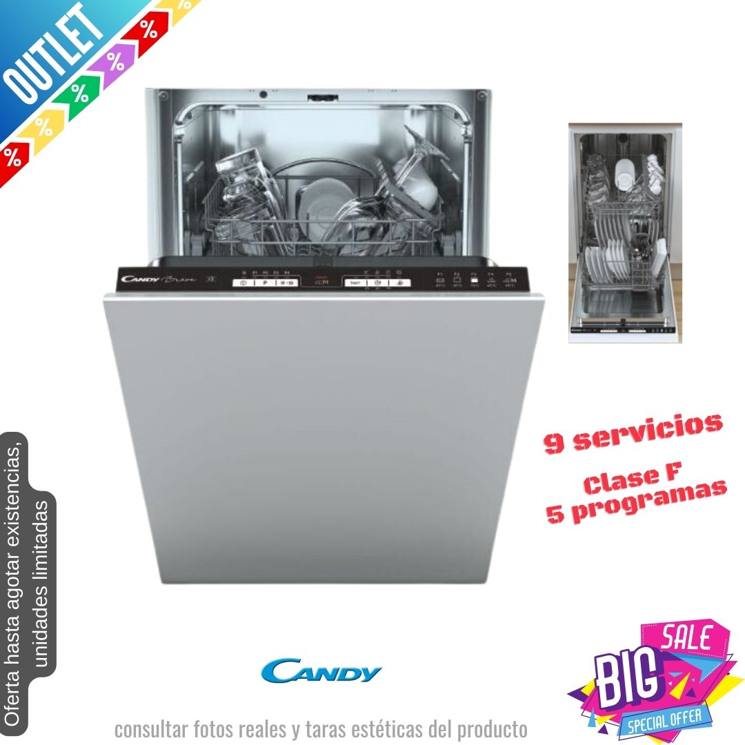 Lavavajillas Candy integración 45cm 9 servicios CDIH1L949 OUTLET