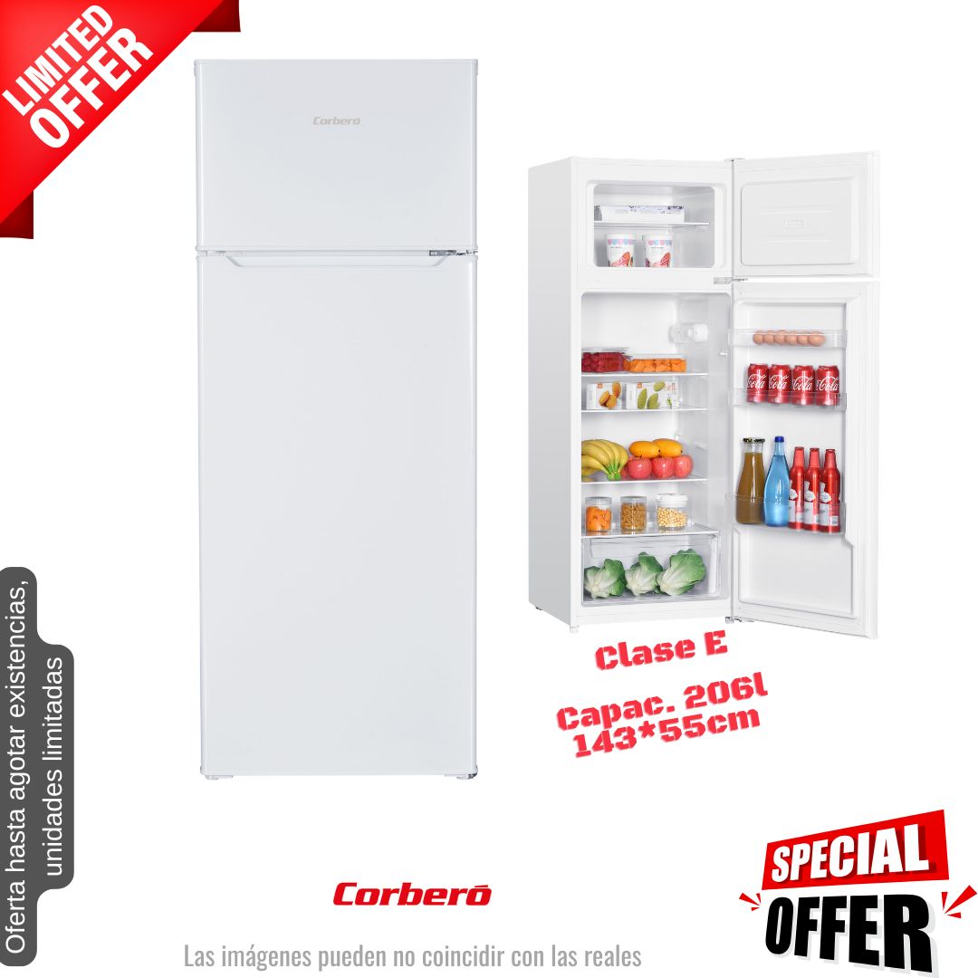 Frigorífico Corberó blanco 2 puertas 143*55cm (026324) OFERTA