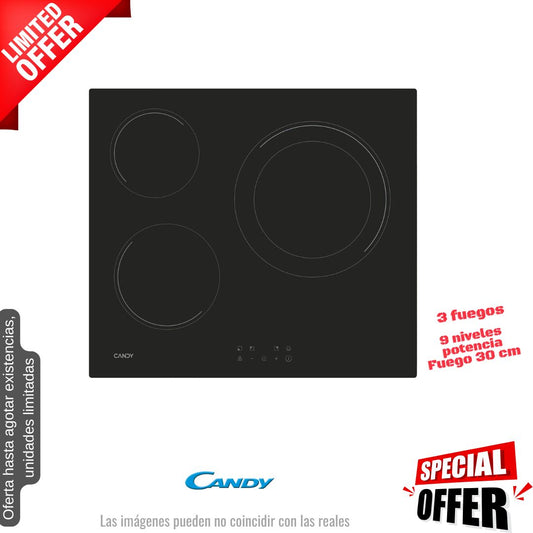 Placa vitrocerámica Candy 3 fuegos (026208) OFERTA