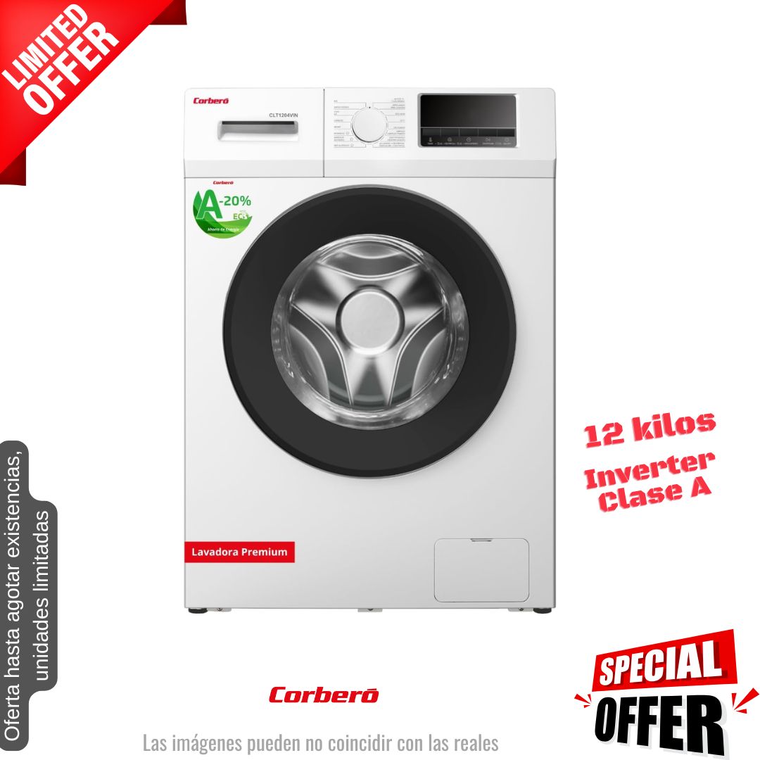 Lavadora Corberó 12kg blanca 1400rpm (026199) OFERTA