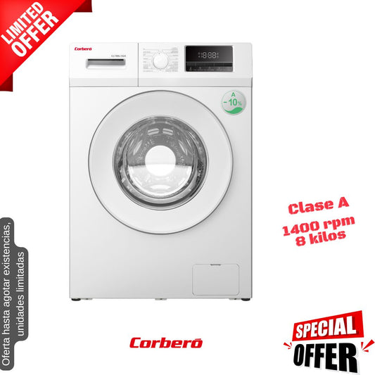 Lavadora Corberó 8kg blanca 1400rpm CLT8BL1424 OFERTA