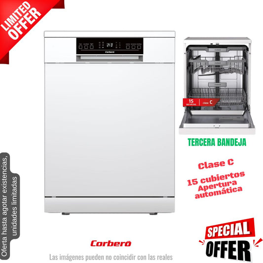 Lavavajillas Corberó blanco 60cm 15 cubiertos (026343) OFERTA
