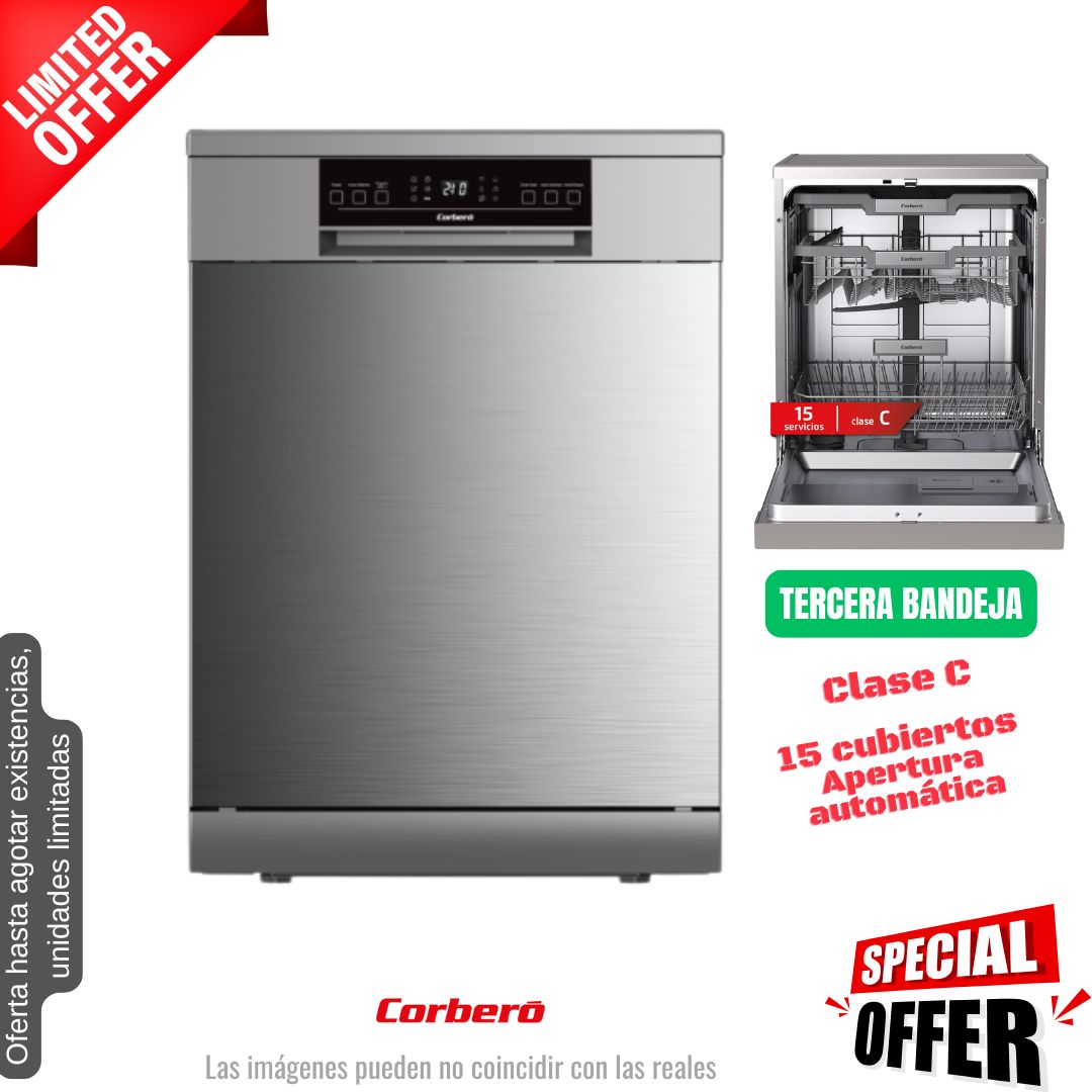Lavavajillas Corberó inox 60cm 15 cubiertos (026394) OFERTA