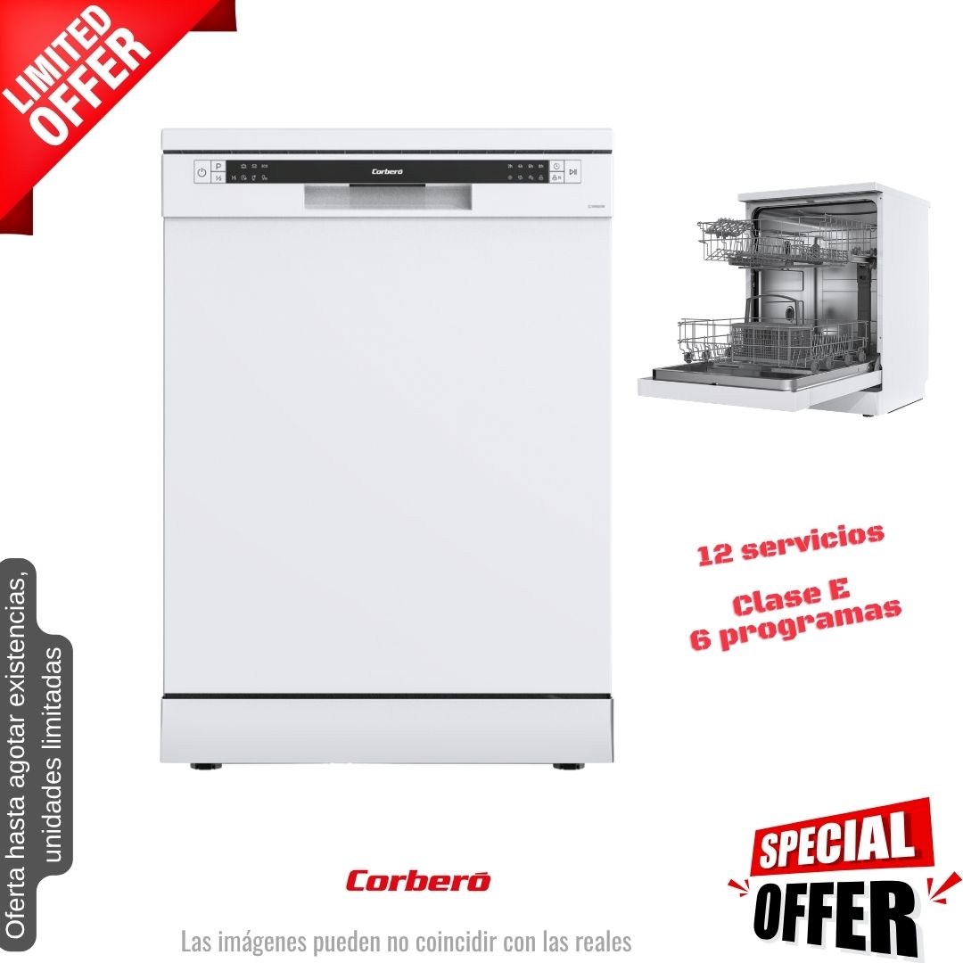 Lavavajillas Corberó blanco 60cm 12 cubiertos (026410) OFERTA