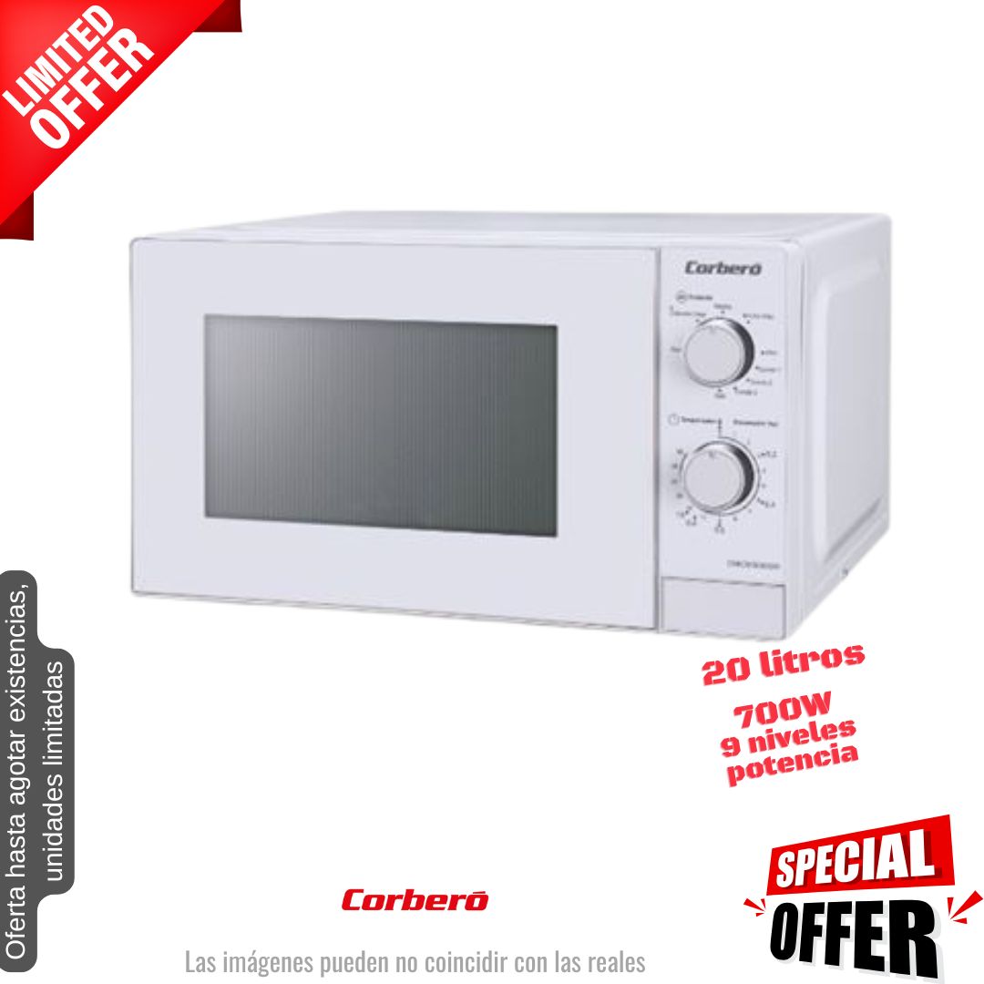 Microondas Corberó 20lt blanco CMICM5020GW OFERTA