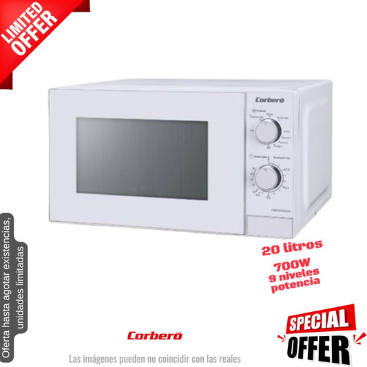 Microondas Corberó 20lt blanco CMICM5020GW OFERTA