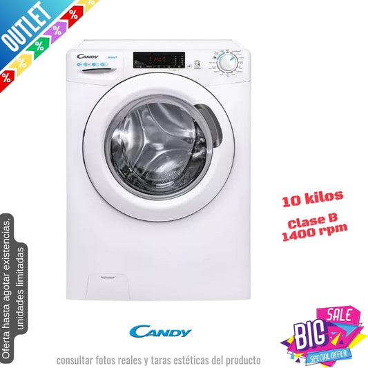 Lavadora Candy 10kg blanca 1400rpm CS14102DW4/1-80 OUTLET