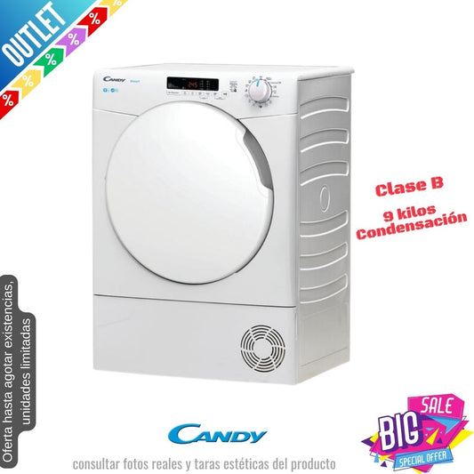 Secadora Candy 9kg condensación blanca CSC9DF-80 OUTLET