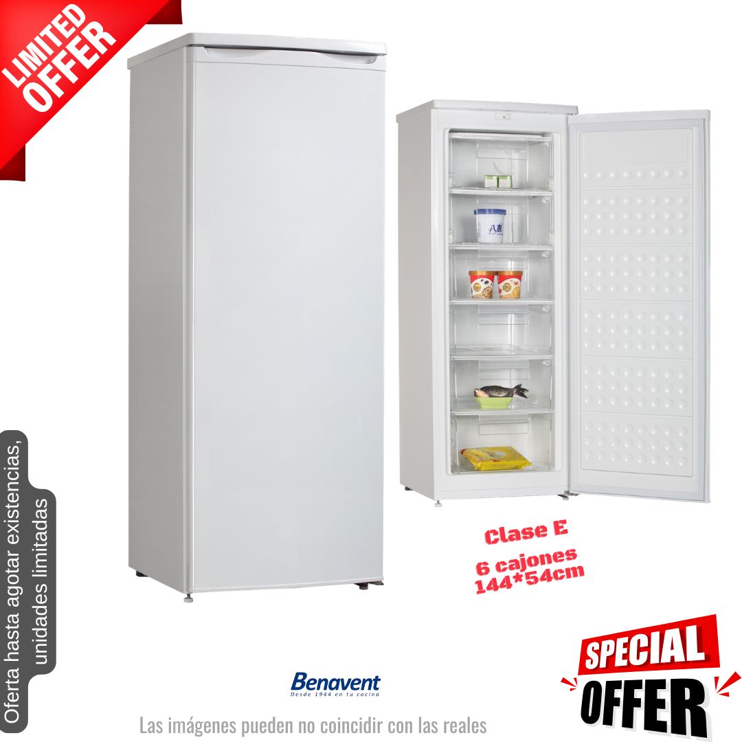 Congelador vertical Benavent blanco 144*54cm (026391) OFERTA