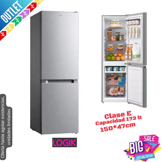 Frigorífico combi Logik inox 150*47cm LFC50S23 OUTLET