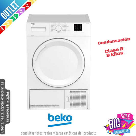 Secadora Beko 9kg condensación blanca DTKCE90021W OUTLET