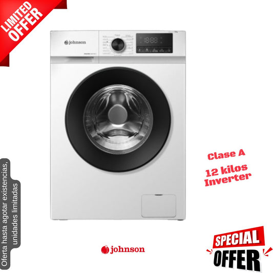 Lavadora Johnson 12kg blanca 1400rpm DUERO 120-1 OFERTA
