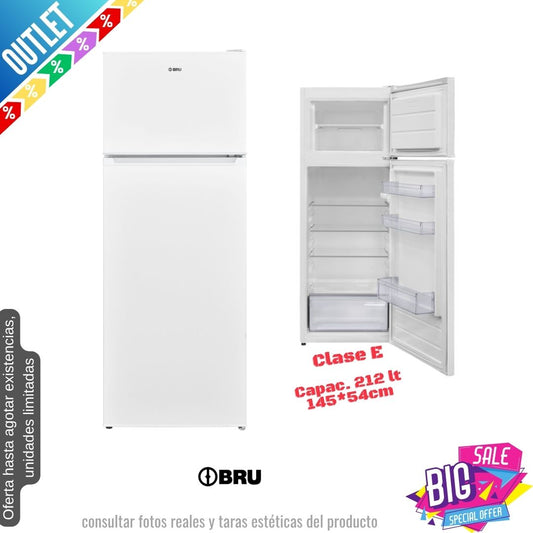 Frigorífico  Bru blanco 2 puertas 145*54cm EF2120ME OUTLET